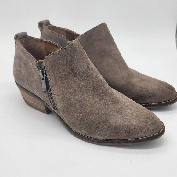 Lucky Brand light tan Suede Ankle Booties size 8.5 - Picture 1 of 5